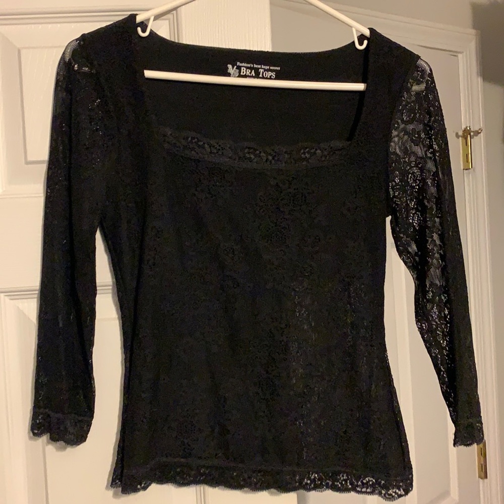 Ladies black lace bra top. Size S